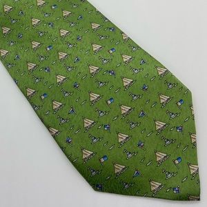 Pierre Cardin Silk Nautical Sailboat Tie 100% Silk